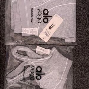 ALO Yoga Heather Gray Activewear Set